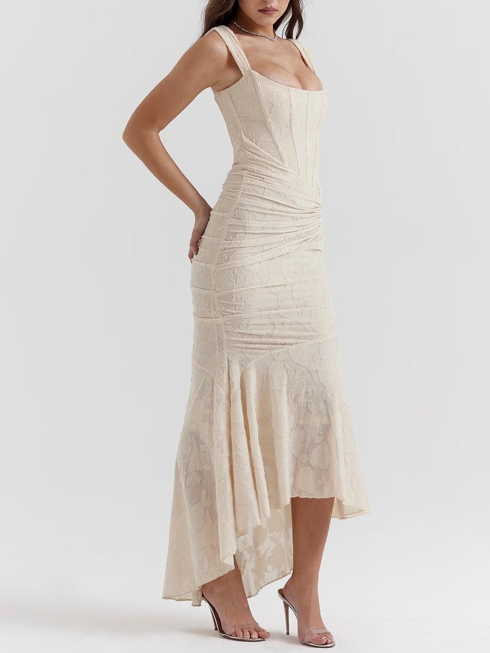Lace Fishtail Midi Dress