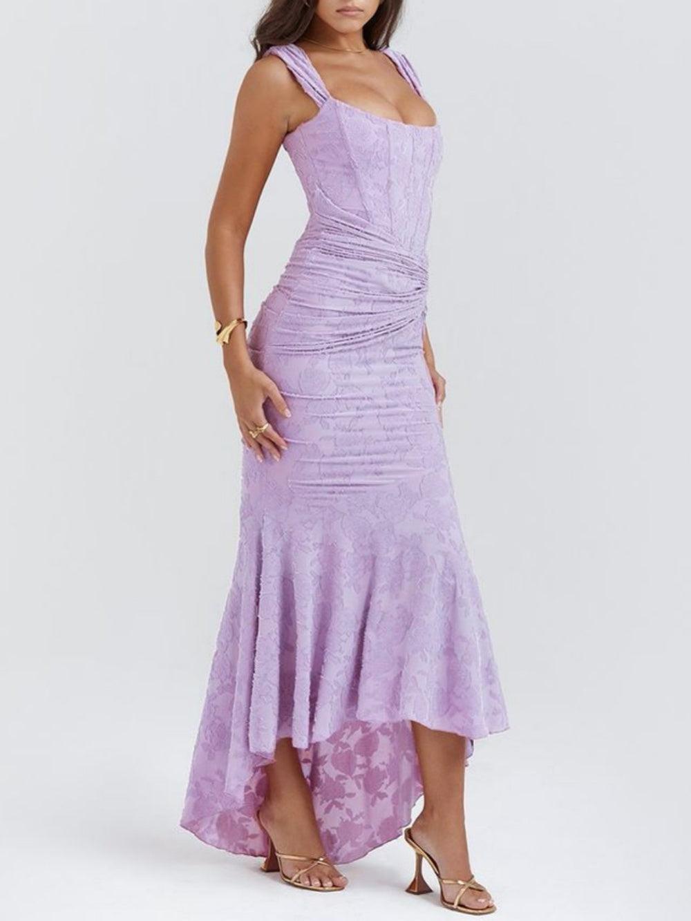 Lace Fishtail Midi Dress