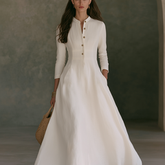 Linen A-Line Maxi Dress for Women