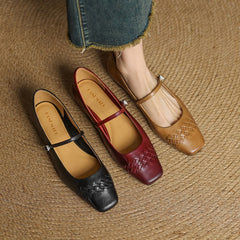 Square-Toe Mary Jane Flat
