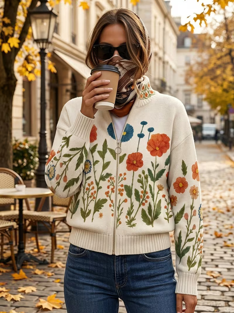 Wildflower Meadow Zip Cardigan