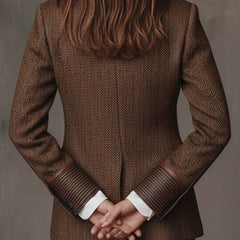 Herringbone Panel Blazer