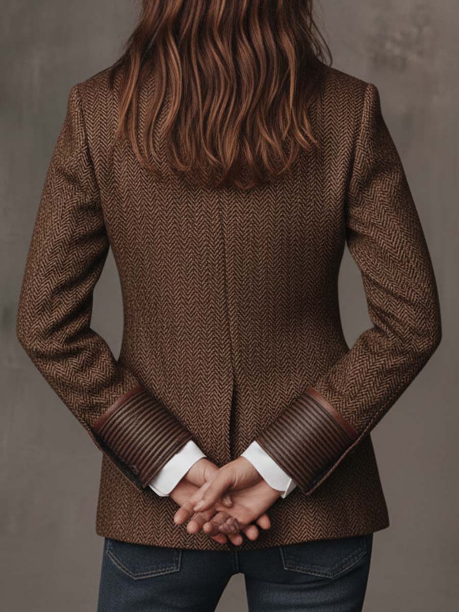 Herringbone Panel Blazer