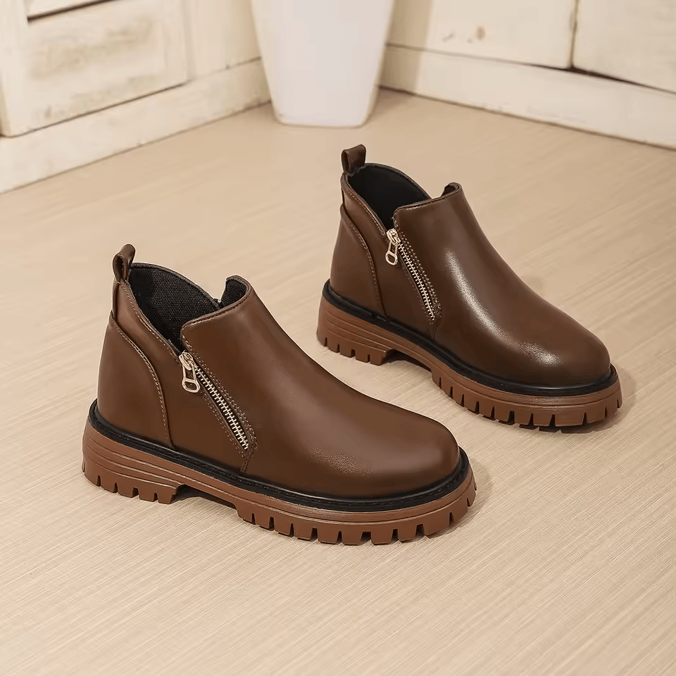 Nova | Platform Ankle Boots with Side Zipper