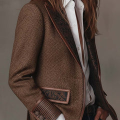Herringbone Panel Blazer