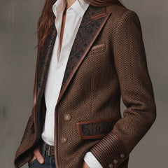 Herringbone Panel Blazer