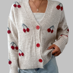Chic Button Front Long Sleeve Cardigan