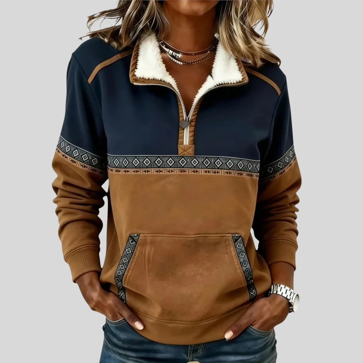 Sherpa Collar Half-Zip Pullover