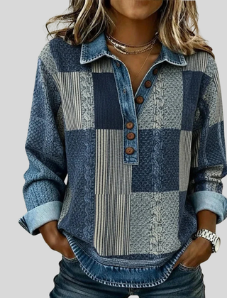 Colorblock Print Sweatshirt