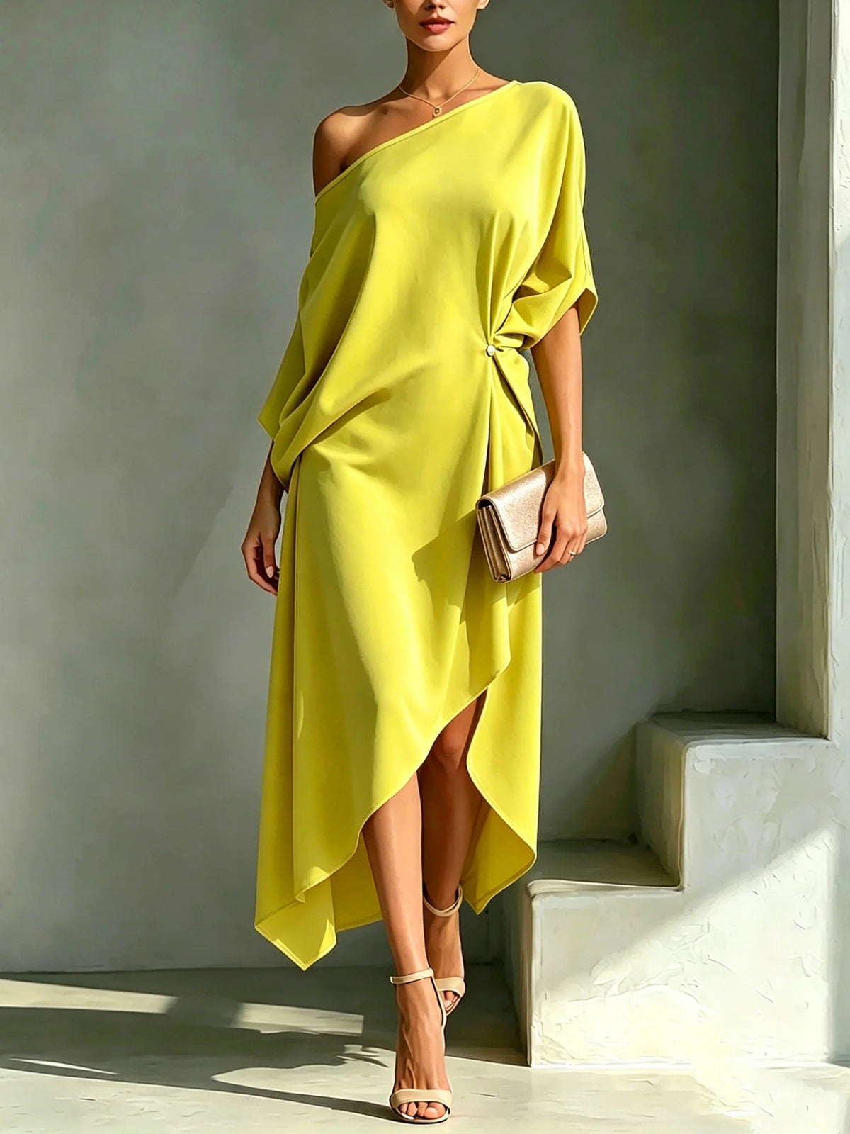 Square Neck Midi Dress