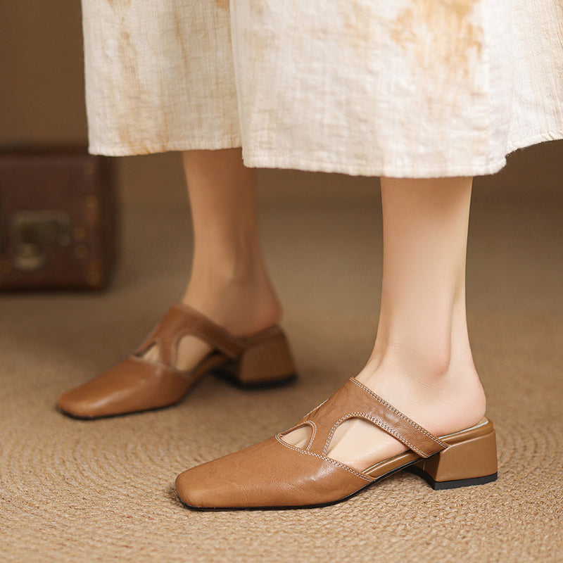 Genuine Leather Mules