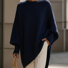 Oversized Draped Wide-Neck Sweater