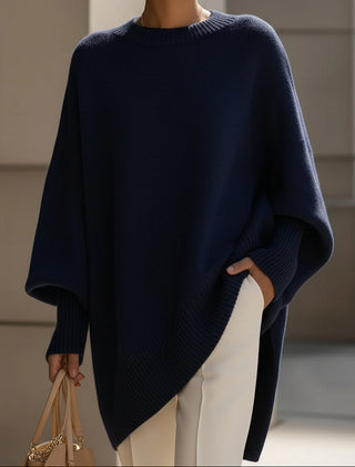 Oversized Draped Wide-Neck Sweater