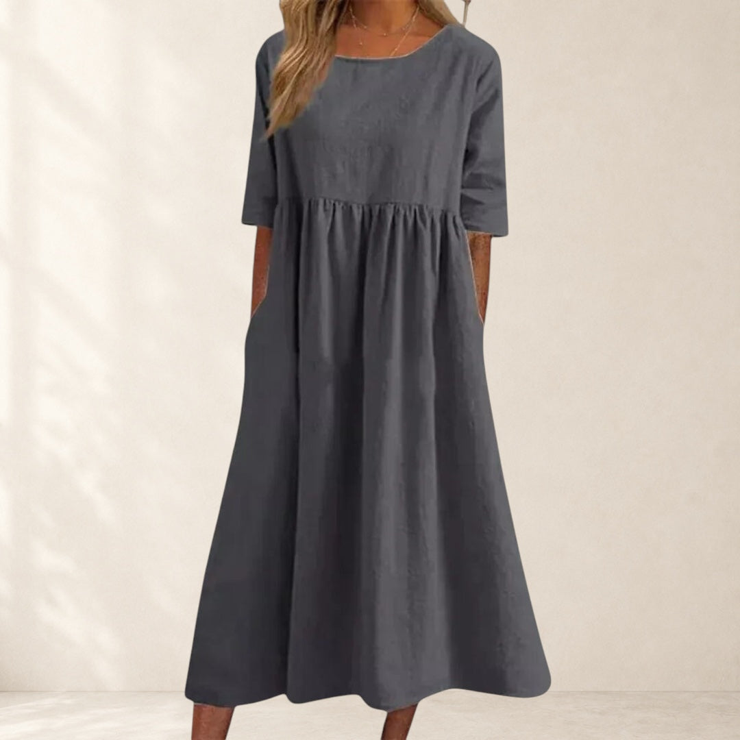 Elegant Short-Sleeved Dress