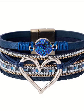 Bohemian Multi-Layer Heart Leather Bracelet