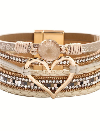 Bohemian Multi-Layer Heart Leather Bracelet