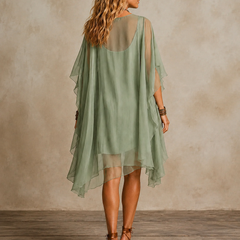 Tiered mini dress full length view