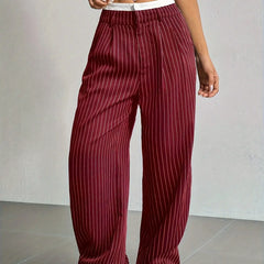 Laura | Elegant Striped High-Waist Pants