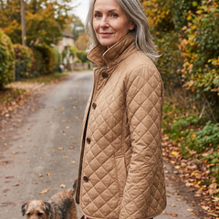 Kelley quilted jacket, worn, closer