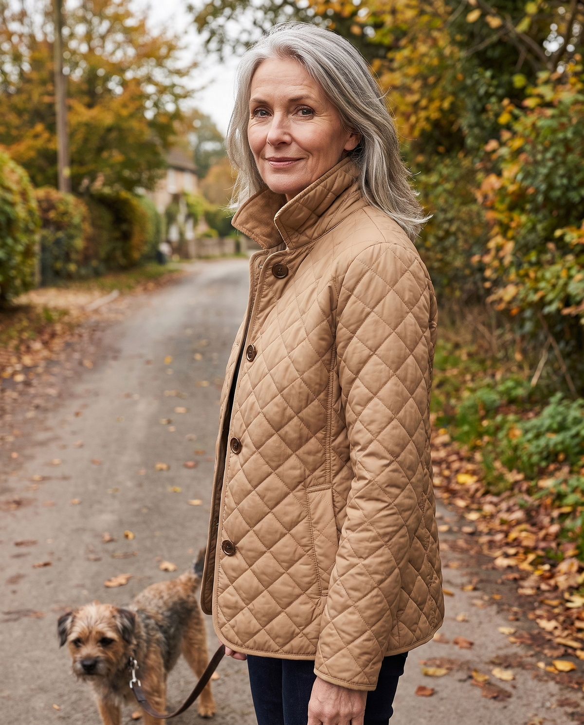 Kelley quilted jacket, worn, closer