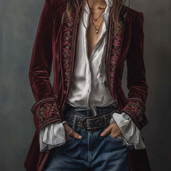 Embroidered Longline Jacket