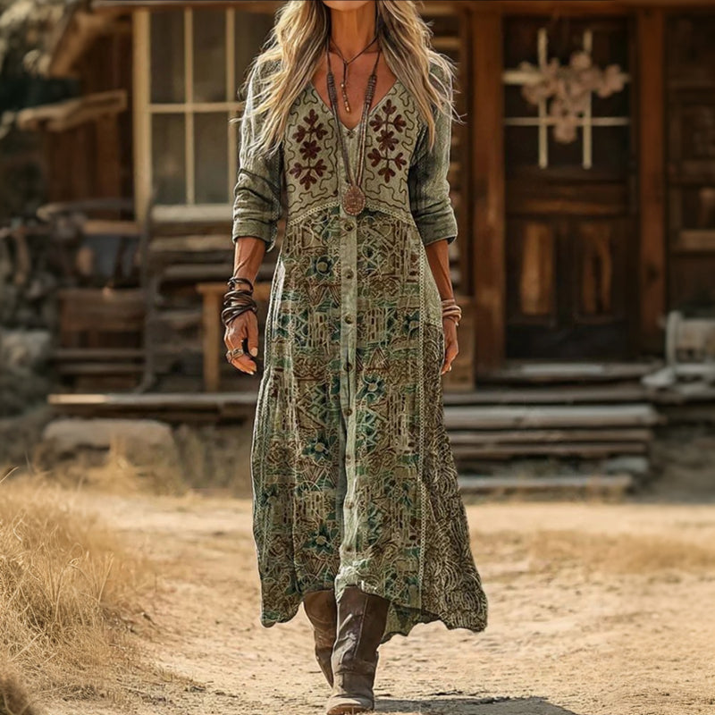 Soft Flowing Ankle-Length Dress