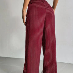 Laura | Elegant Striped High-Waist Pants