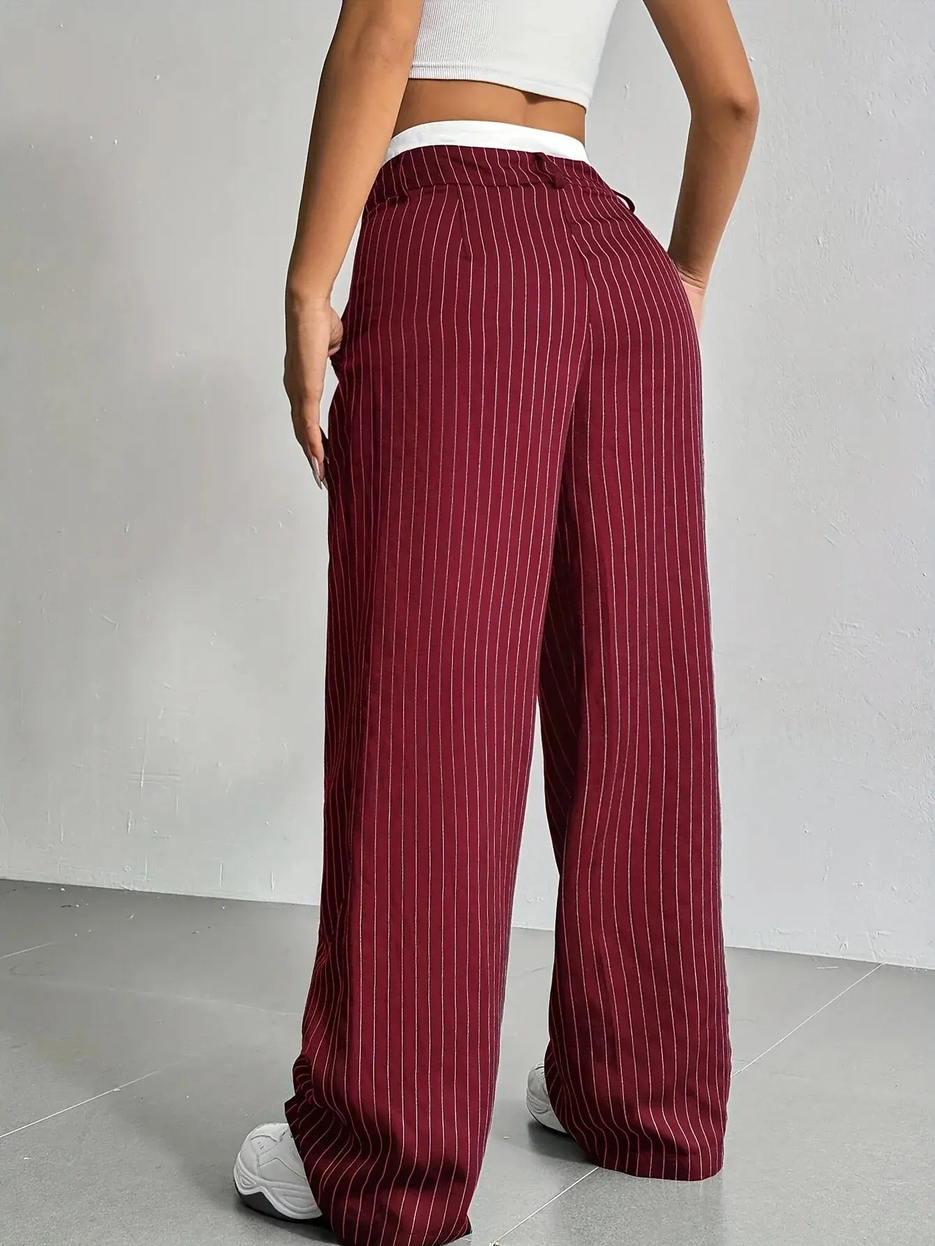 Laura | Elegant Striped High-Waist Pants