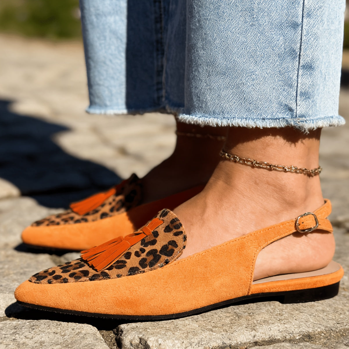Slingback Mules with Tassels