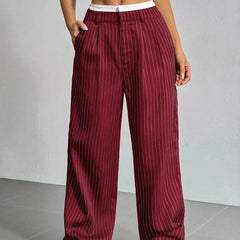 Laura | Elegant Striped High-Waist Pants