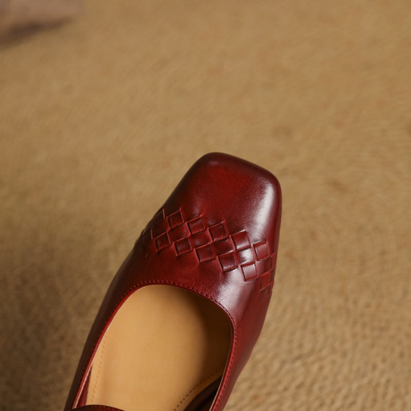 Square-Toe Mary Jane Flat