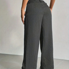 Laura | Elegant Striped High-Waist Pants