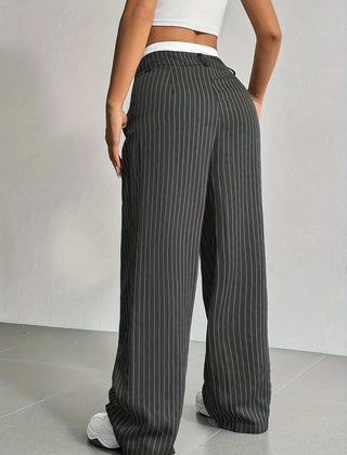 Laura | Elegant Striped High-Waist Pants
