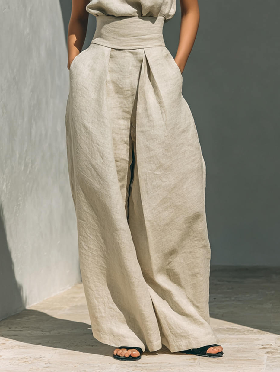 Zinnia | Sleeveless Top & Wide-Leg Pant Set