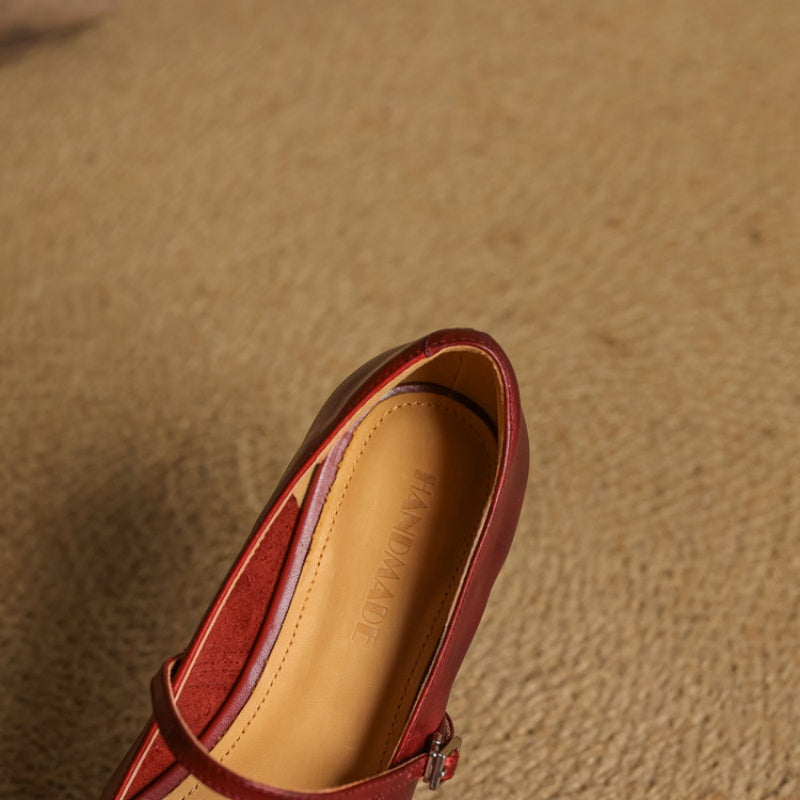 Square-Toe Mary Jane Flat