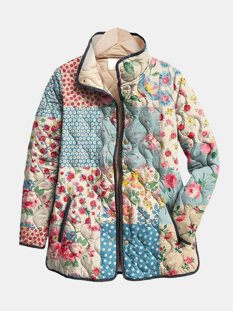 Charming Floral Quilted Jacket for Women