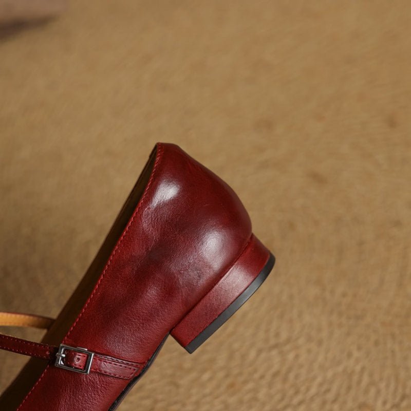 Square-Toe Mary Jane Flat