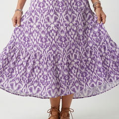 Marisa | Flowy Printed Midi Dress with Tie Detail