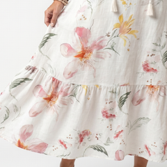 Ada | Flowy Midi Dress with a Layered Skirt