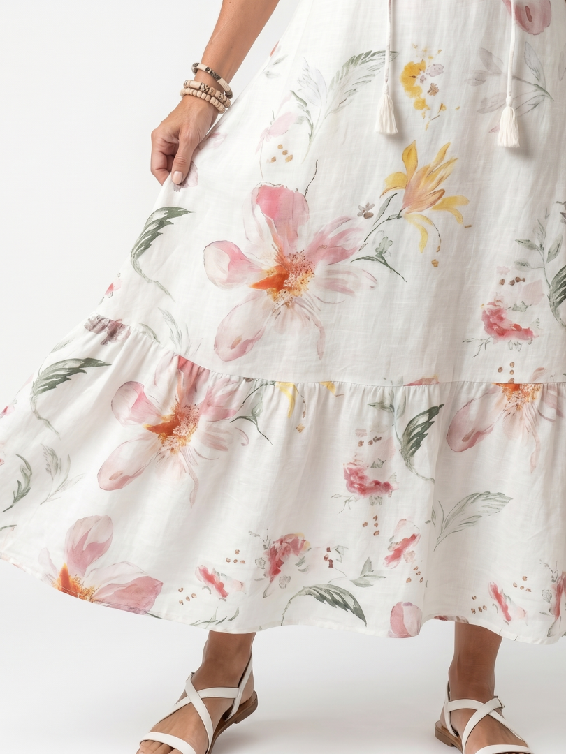 Ada | Flowy Midi Dress with a Layered Skirt