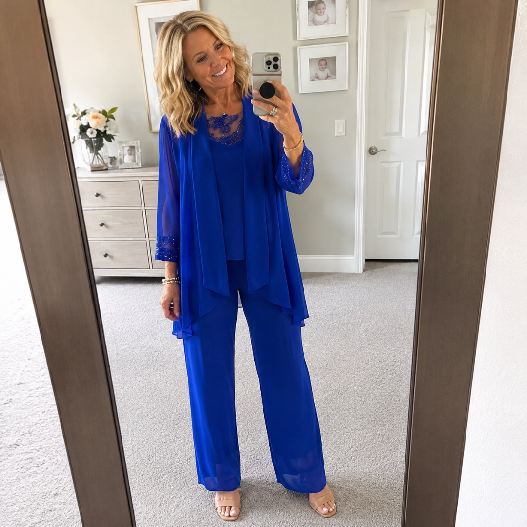 Flowing Jacket & Wide-Leg Pant Set