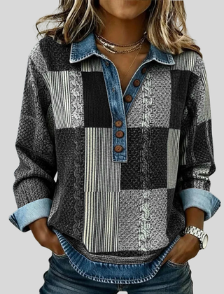 Colorblock Print Sweatshirt