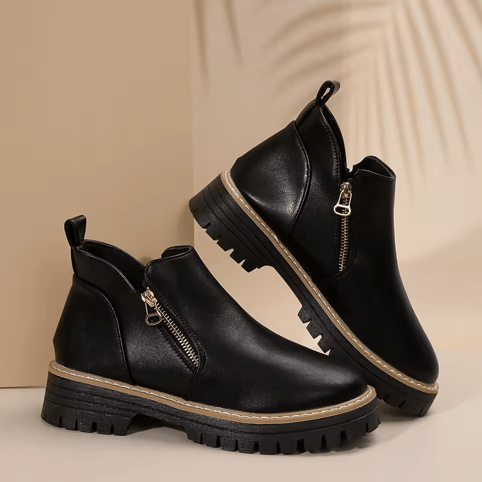 Nova | Platform Ankle Boots with Side Zipper