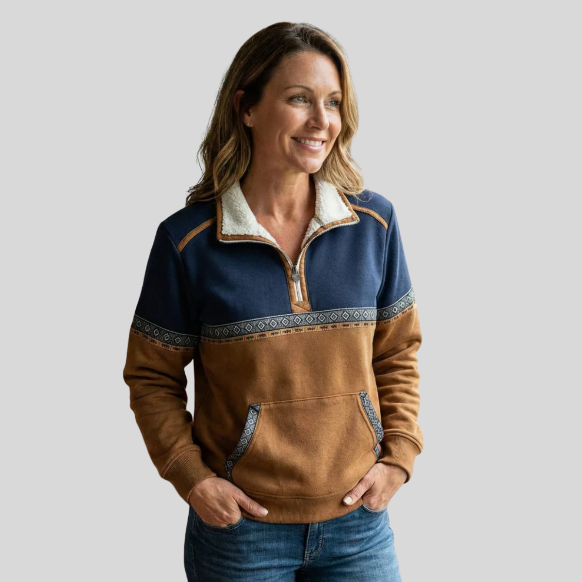 Sherpa Collar Half-Zip Pullover