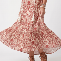 Nikki | Flowy Midi Dress with Embellished Print