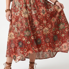 Julia | Mixed-Print Midi Dress with Pockets