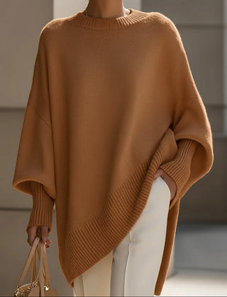 Oversized Draped Wide-Neck Sweater
