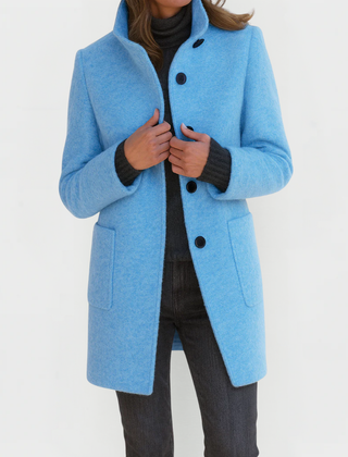 Button-Front Tailored Midi Coat