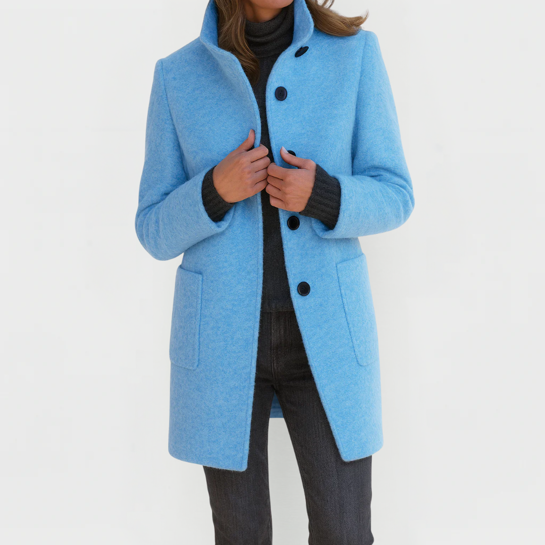 Button-Front Tailored Midi Coat