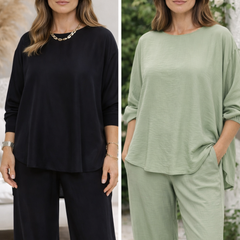 Semira | Lightweight Elegant Set with Wide Pants